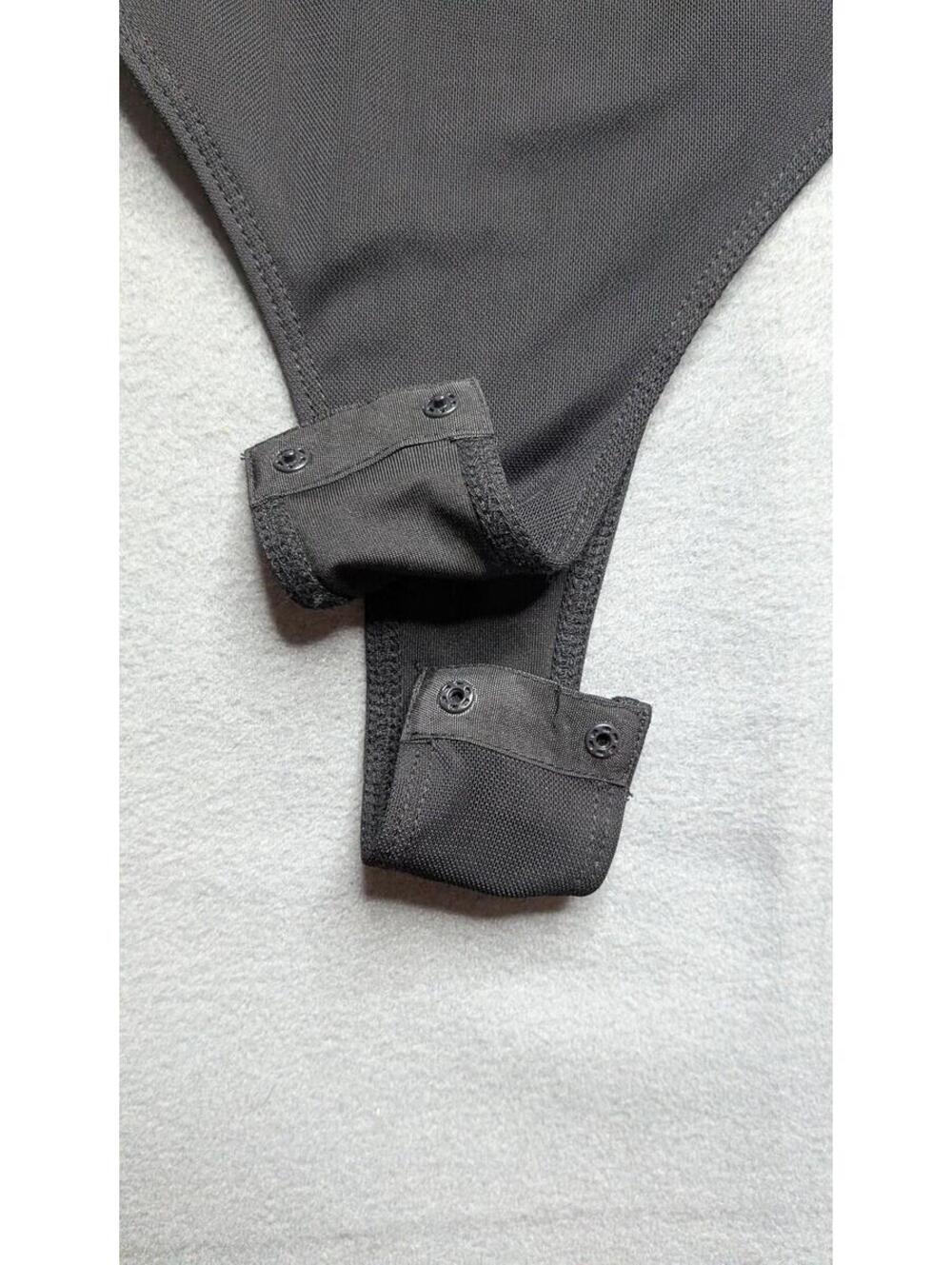 Princess Polly Bodysuit Womens 6 Black Off Shoulder Ruffle Mesh Thong Stretch - Picture 3 of 5